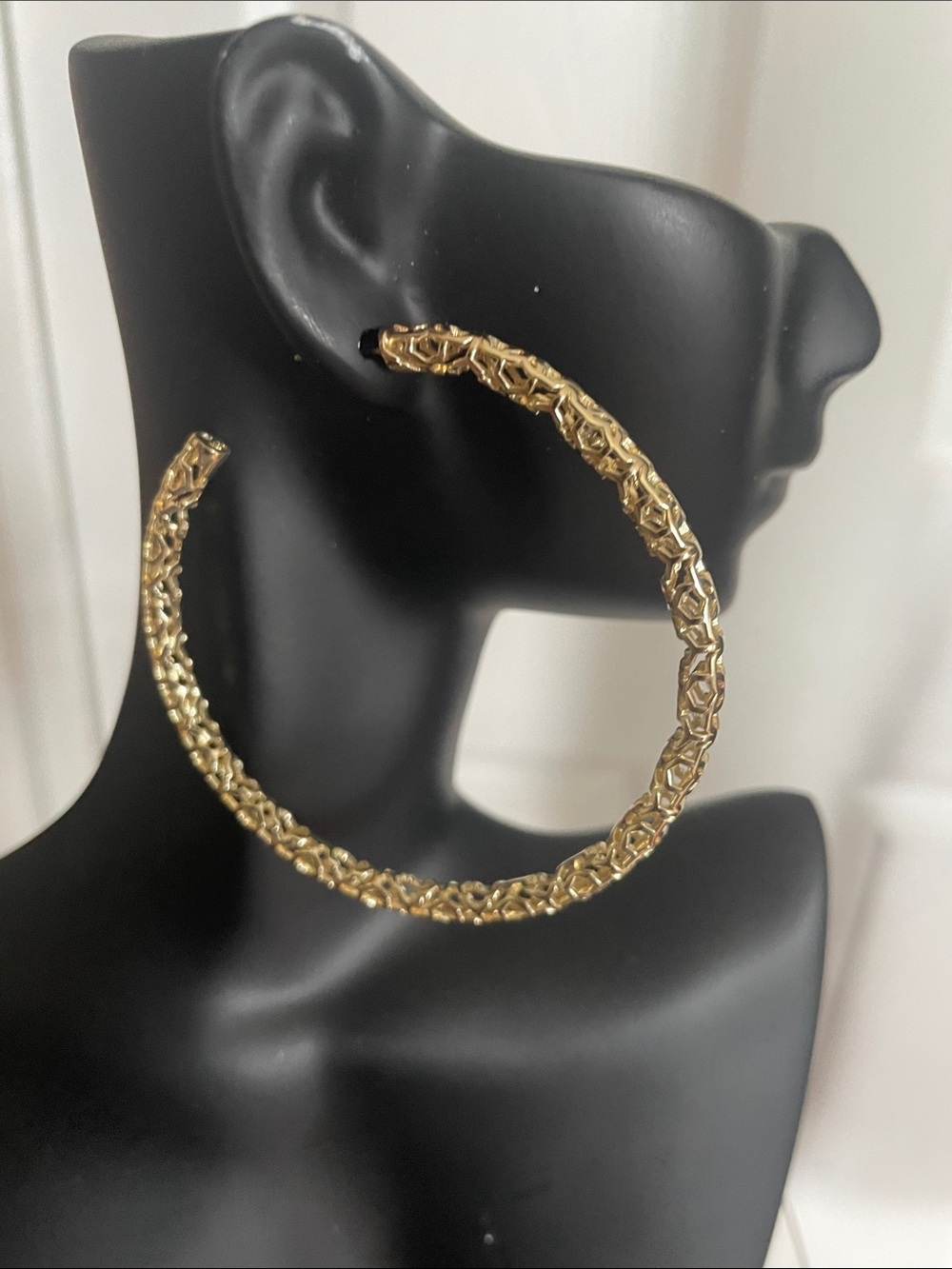 Kendra Scott Gold  tone Textured Hoop Earrings - Women Jewelry
